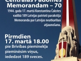 17. martā norisināsies piemiņas pasākums „Latvijas Centrālās Padomes Memorandam – 70”