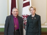 29.01.2015. Saeimas priekšsēdētāja I. Mūrniece tiekas ar Pasaules Luterāņu federācijas prezidentu